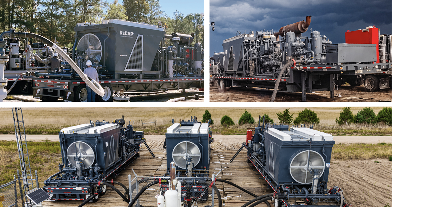 Three ReCAP HP units working a high pressure cross compression job