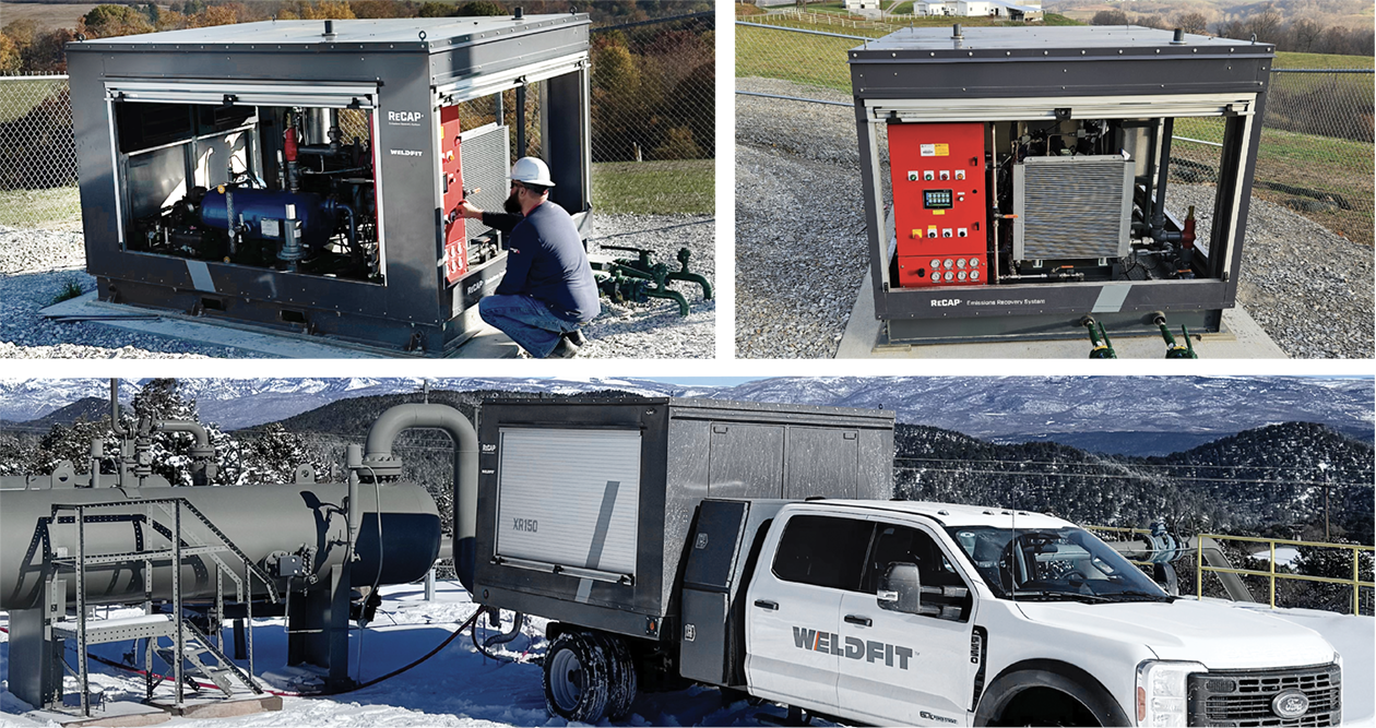 Collage of 3 images showing XR150 units in use at customer sites. 2 are skid mounted for permanent placement, one is trailer mounted for movable use cases.