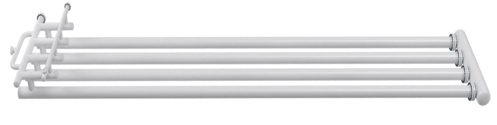 Image of long white finger pipes demonstrating the high capacity of slug catcher designs.