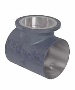 Hot Tap Pipeline Fitting, gray against a white background